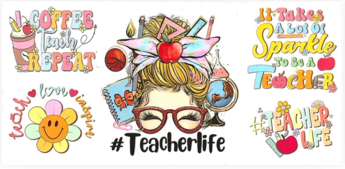 💕Football, Faith Based, Teacher, Cartoon, 16oz UVDTF Wraps
