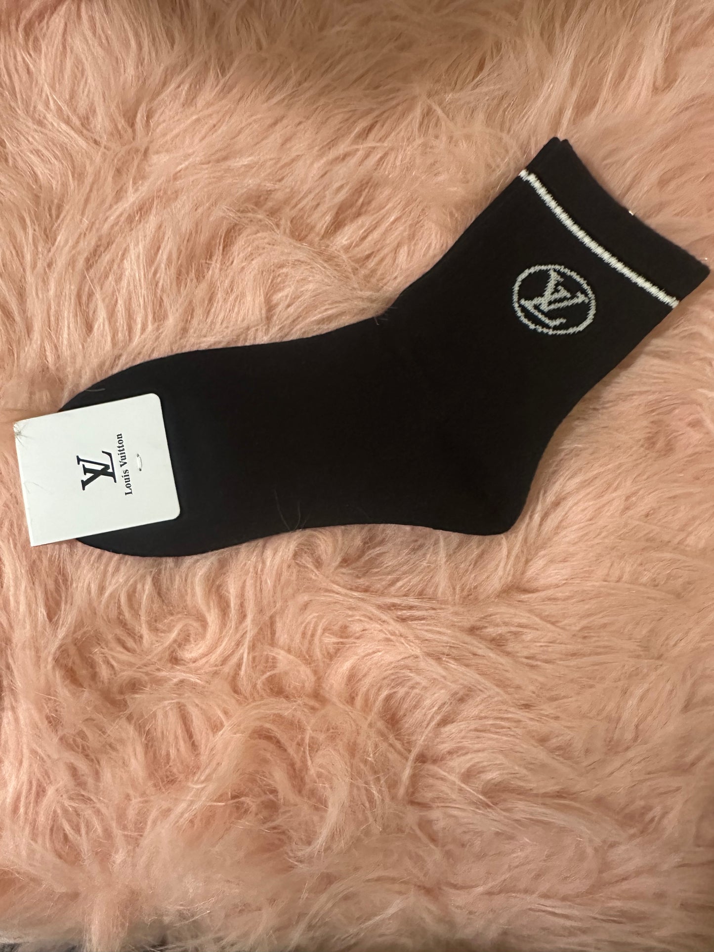 Luxe Monogram Inspired Fashion Crew Socks – Multi-Style Collection