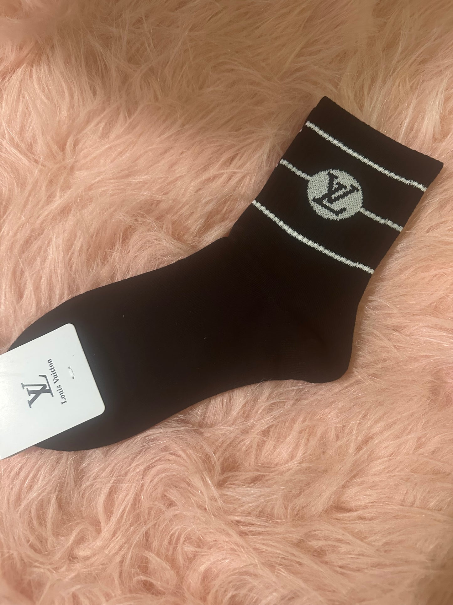 Luxe Monogram Inspired Fashion Crew Socks – Multi-Style Collection