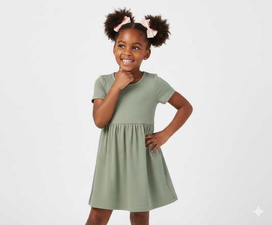 🌿 Cat & Jack Toddler Girl's Solid Knit Dress (Size 3T)