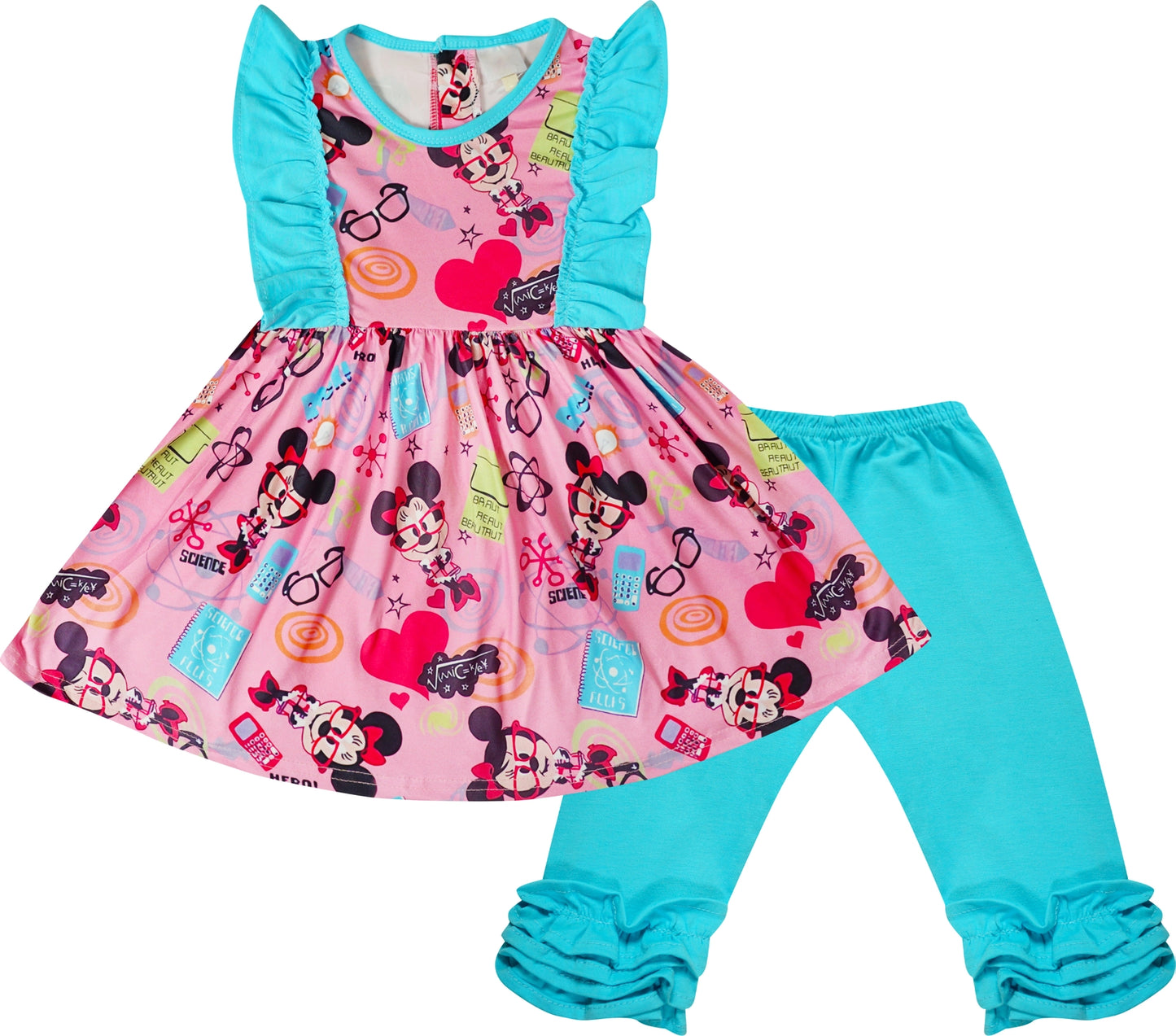 Smart & Stylish Minnie Mouse Ruffle Tunic & Leggings Set