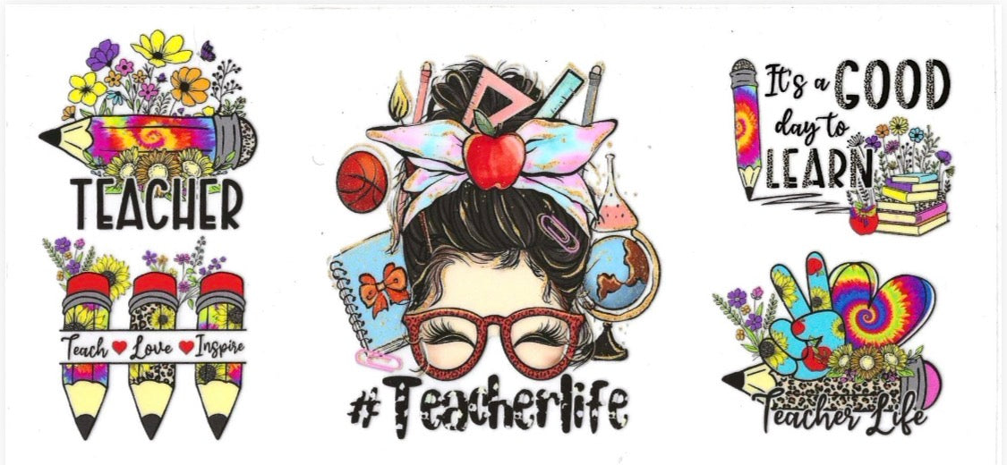 💕Football, Faith Based, Teacher, Cartoon, 16oz UVDTF Wraps