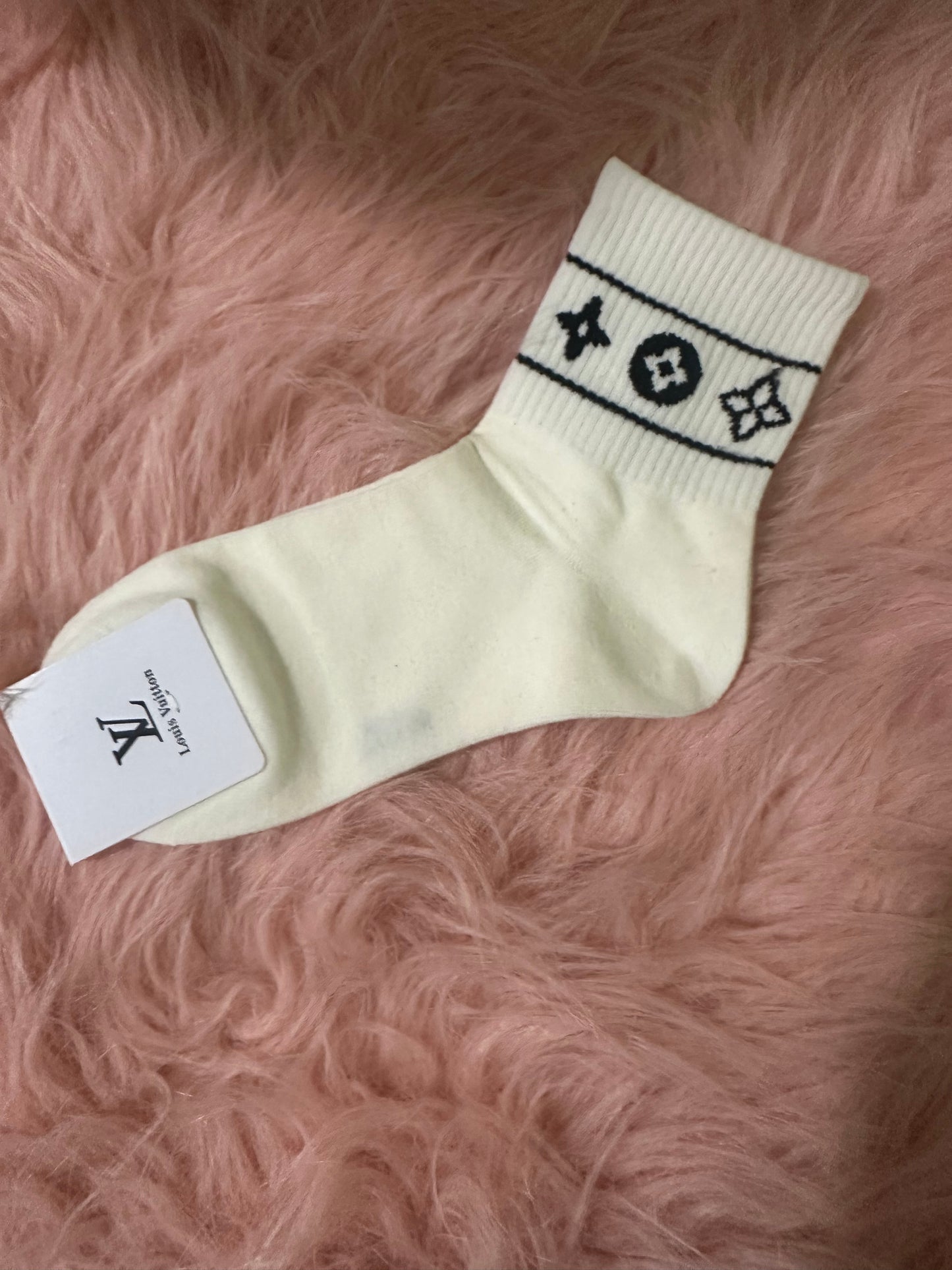 Luxe Monogram Inspired Fashion Crew Socks – Multi-Style Collection