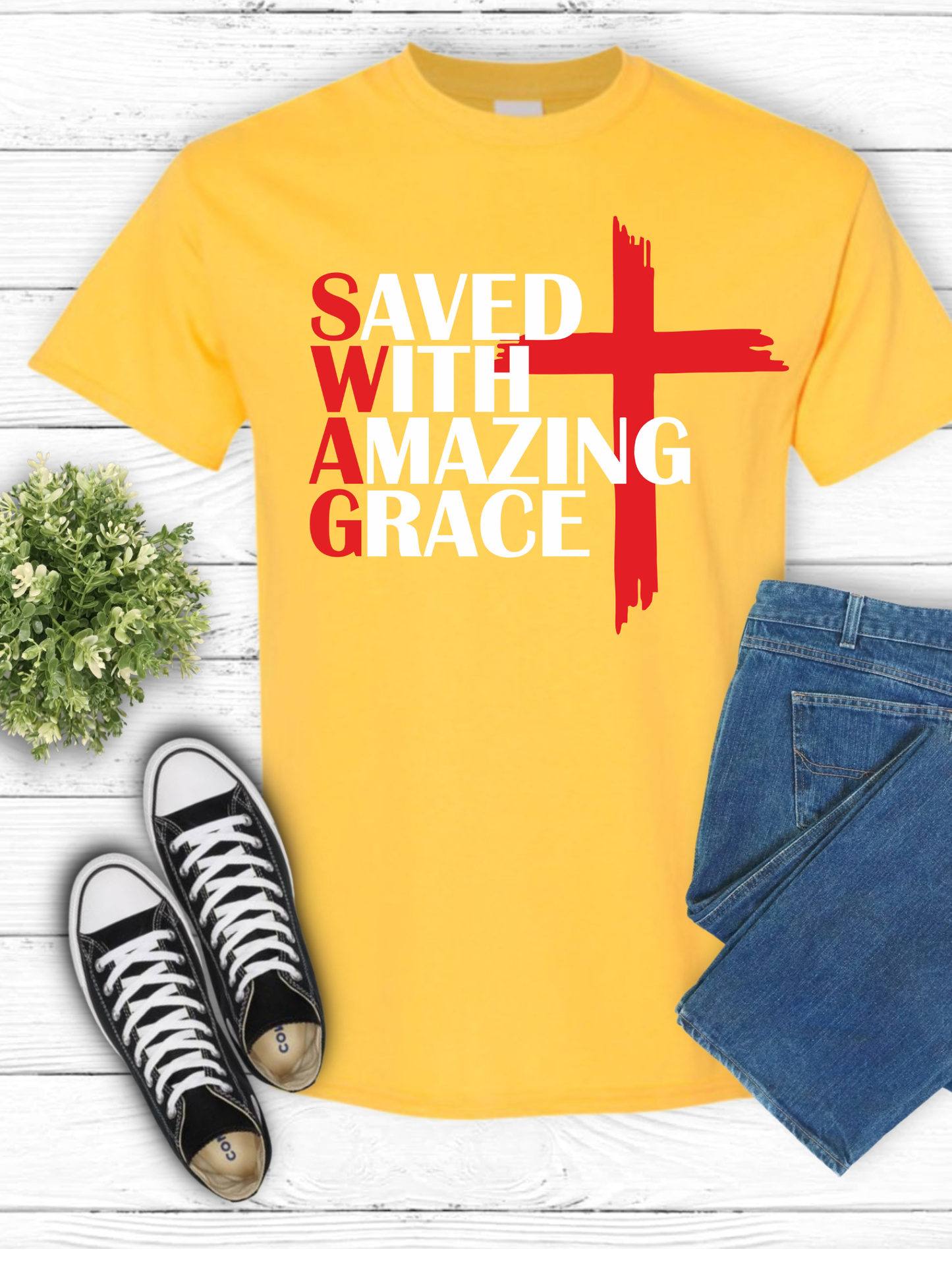 SWAG: Saved With Amazing Grace Christian T-Shirt