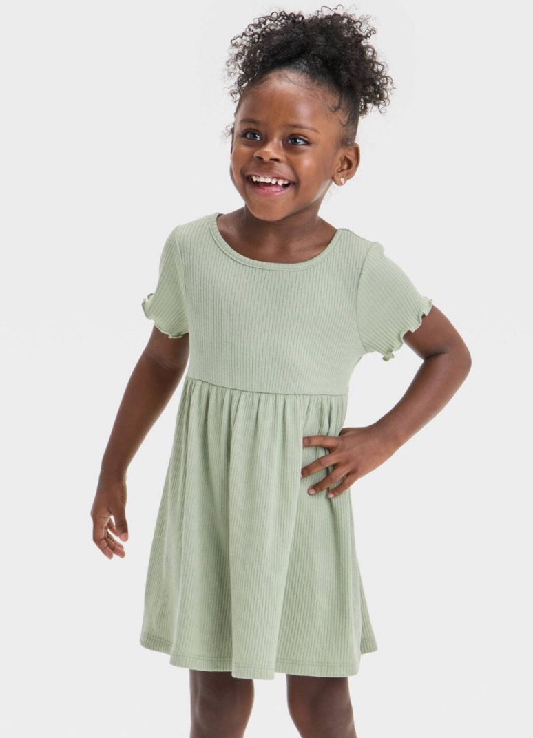 🌿 Cat & Jack Toddler Girl's Solid Knit Dress (Size 3T)