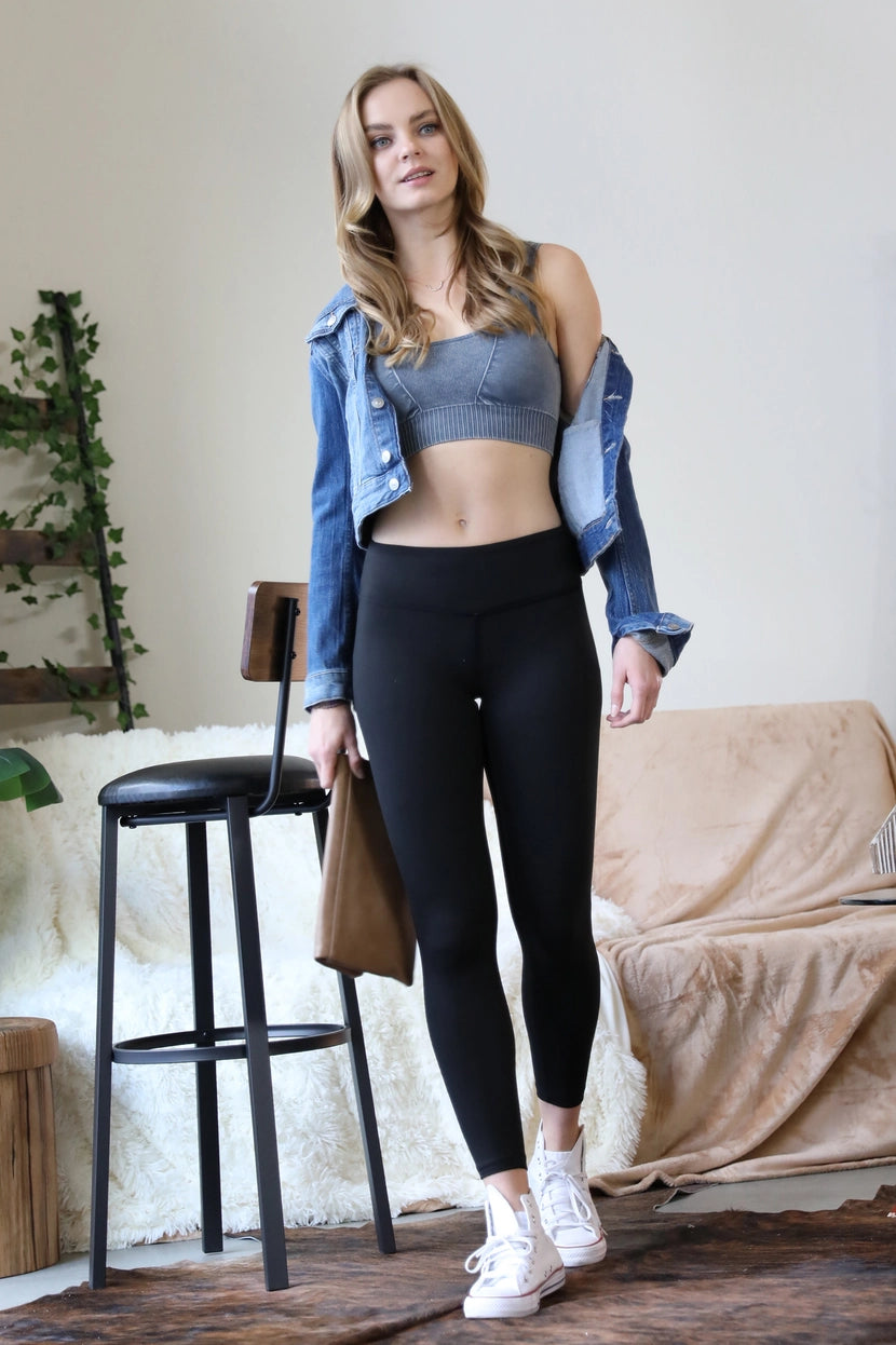 Microfiber Wide Waistband Leggings