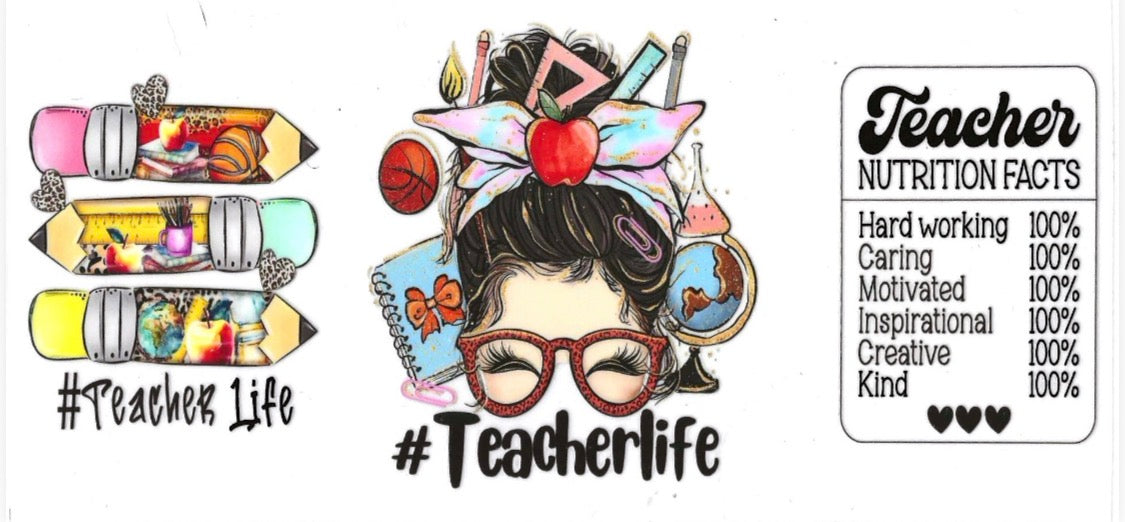 💕Football, Faith Based, Teacher, Cartoon, 16oz UVDTF Wraps