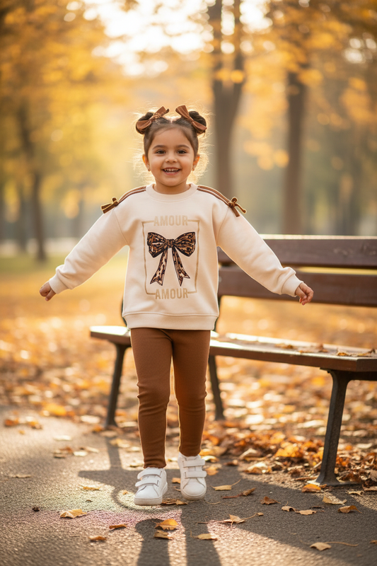Amour Girls' Sweatshirt Set – Fall Lifestyle