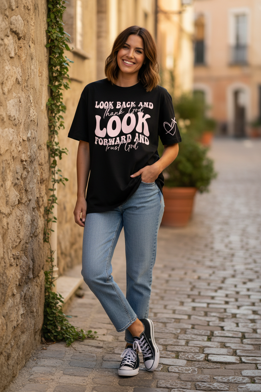 Look Back and Thank God T-Shirt – Lifestyle