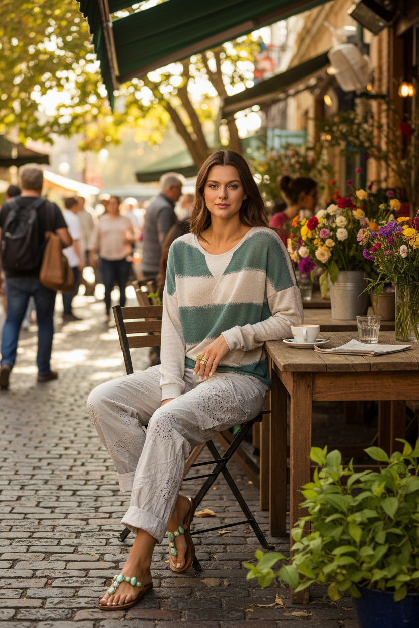 Striped Top – Café Setting